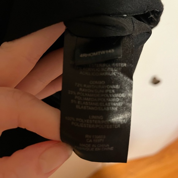 Anthropologie x 4C Black Gold Shift Dress Cap Sleeves Metallic Bodice Tailored - Picture 6 of 8